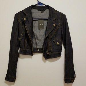 NEW Armani Exchange Cropped Jean Jacket